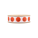 1" Printed Grosgrain Ribbon | Basketballs on White | 25 Yard Roll
