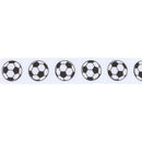 1" Printed Grosgrain Ribbon | Soccer Balls on White | 25 Yard Roll