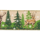 2 1/2" Wired Ribbon | "Reindeer Tree" - Natural/Green | 10 Yard Roll