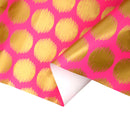 24" x 417' Wrapping Paper Half Ream | Pink w/ Large Metallic Gold Dot