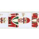 2 1/2" Wired Ribbon | "Nutcracker" White/Multi | 10 Yard Roll