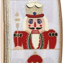 2 1/2" Wired Ribbon | "Nutcracker" White/Multi | 10 Yard Roll