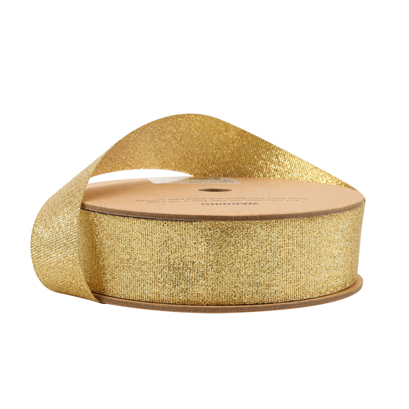 7/8" Metallic Tafetta Ribbon | Lt Gold (Gl) | 25 Yard Roll