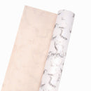 24" x 417' Wrapping Paper Half Ream | White Marble