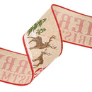2 1/2" Wired Ribbon | "Merry Christmas" Natural/Red | 10 Yard Roll