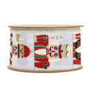 2 1/2" Wired Ribbon | "Nutcracker" White/Multi | 10 Yard Roll
