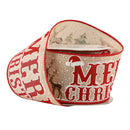 2 1/2" Wired Ribbon | "Merry Christmas" Natural/Red | 10 Yard Roll