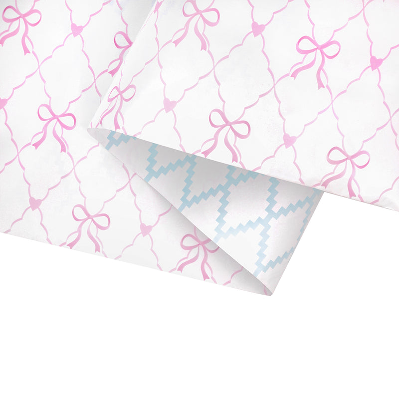 24" x 417’ Reversible Wrapping Paper Half Ream | Baby Quilted Diamond and Ric-Rac