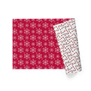 24" x 417' Holiday Reversible Wrapping Paper Half Ream | Assorted Snowflake on Red/Multi Candy Cane