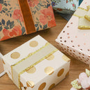 24" x 417' Wrapping Paper Half Ream | Metallic Gold Polka Dot