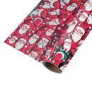 24" x 417' Holiday Reversible Wrapping Paper Half Ream | Joyful Santa Bunch/Red and White Buffalo Plaid