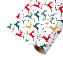 24" x 16' Reversible Holiday Wrapping Paper | Prancing Deer/Plaid