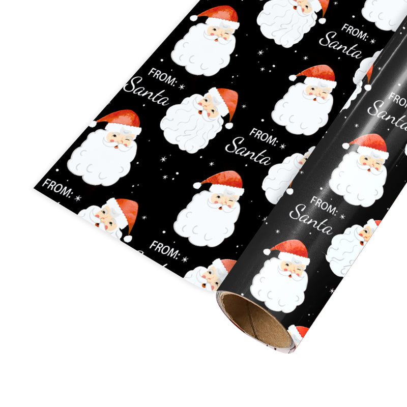 24" x 16' Reversible Holiday Wrapping Paper | "From Santa/Merry Christmas"
