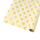 30" x 10' Wrapping Paper | Metallic Gold Polka Dot