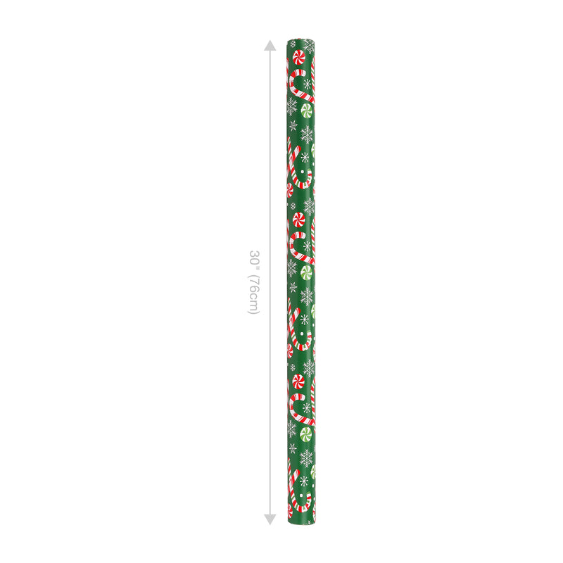 30" x 10' Holiday Wrapping Paper | Candy Cane