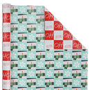 30" x 10' Holiday Reversible Wrapping Paper | Santa Ho Checkerboard/Snowman Flake Checkerboard