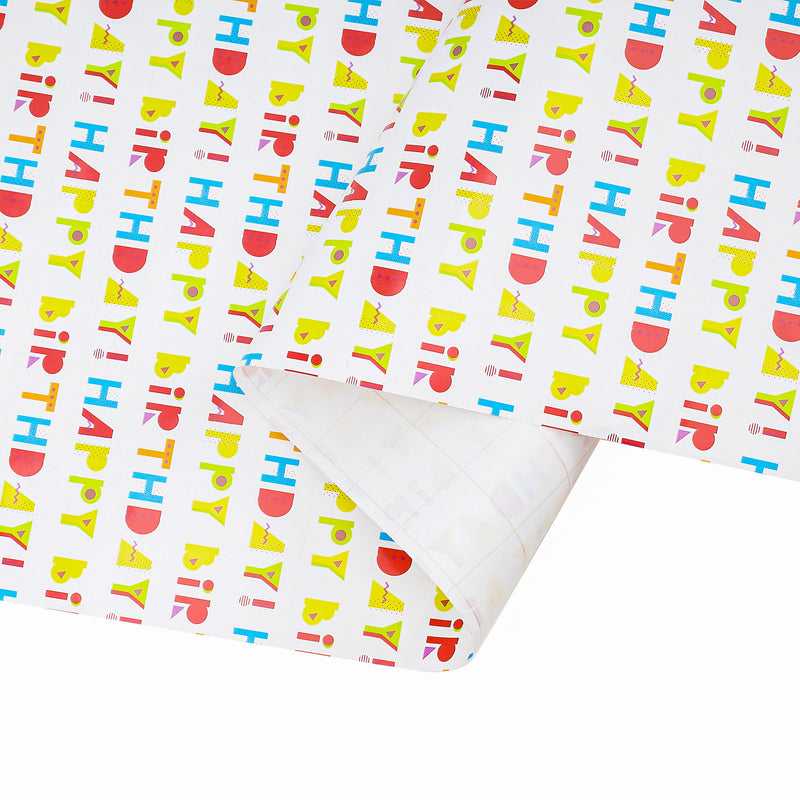 30" x 10' Wrapping Paper | Happy Birthday