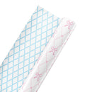 30" x 10’ Reversible Wrapping Paper | Baby Quilted Diamond and Ric-Rac