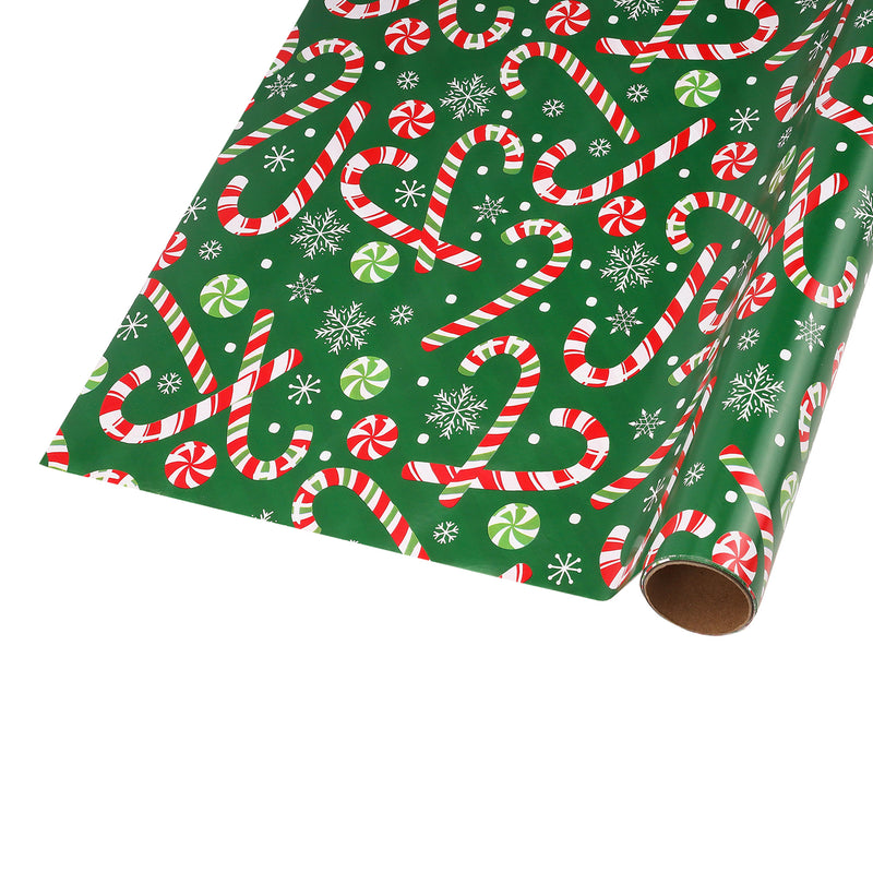 30" x 10' Holiday Wrapping Paper | Candy Cane
