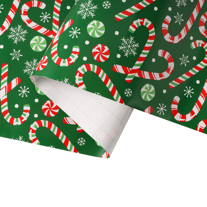 30" x 10' Holiday Wrapping Paper | Candy Cane