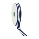 7/8" Striped Ribbon | Navy (370) | 100 Yard Roll