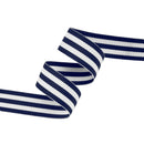 7/8" Striped Ribbon | Navy (370) | 100 Yard Roll