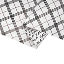 30" x 10' Holiday Reversible Wrapping Paper | Black, Grey and White Plaid/FA LA LA