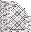 30" x 10' Holiday Reversible Wrapping Paper | Black, Grey and White Plaid/FA LA LA