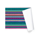 30" x 10' Holiday Wrapping Paper | Multi-Pattern Stripe Peace on Earth Metallic Accent