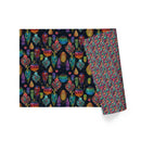 30" x 10' Holiday Wrapping Paper | Jewel Toned Ornaments Metallic Accent on Black