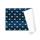 30" x 10' Holiday Wrapping Paper | Peace Doves Metallic Accent on Navy