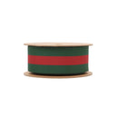 1 1/2" Green Red Striped Ribbon | 10 Yard Roll