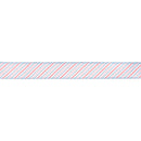 1 1/2" Wired Ribbon | Diagonal Pastel Stripes on White | 10 Yard Roll