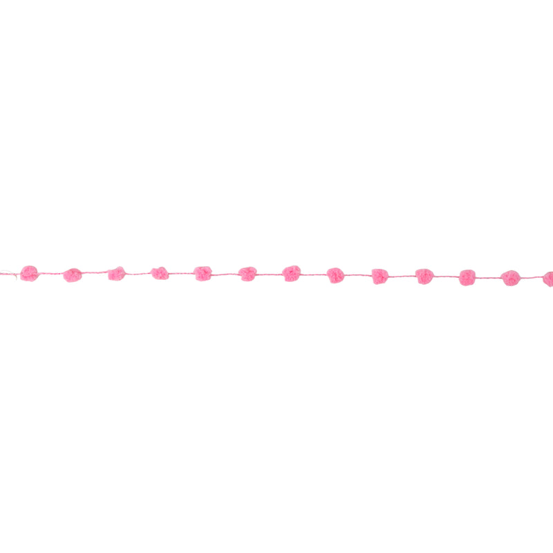 8mm Wired Pom Pom  | Pink | 25 Yard Roll