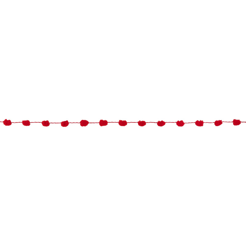 8mm Wired Pom Pom  | Red | 25 Yard Roll