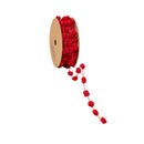 8mm Wired Pom Pom  | Red | 25 Yard Roll
