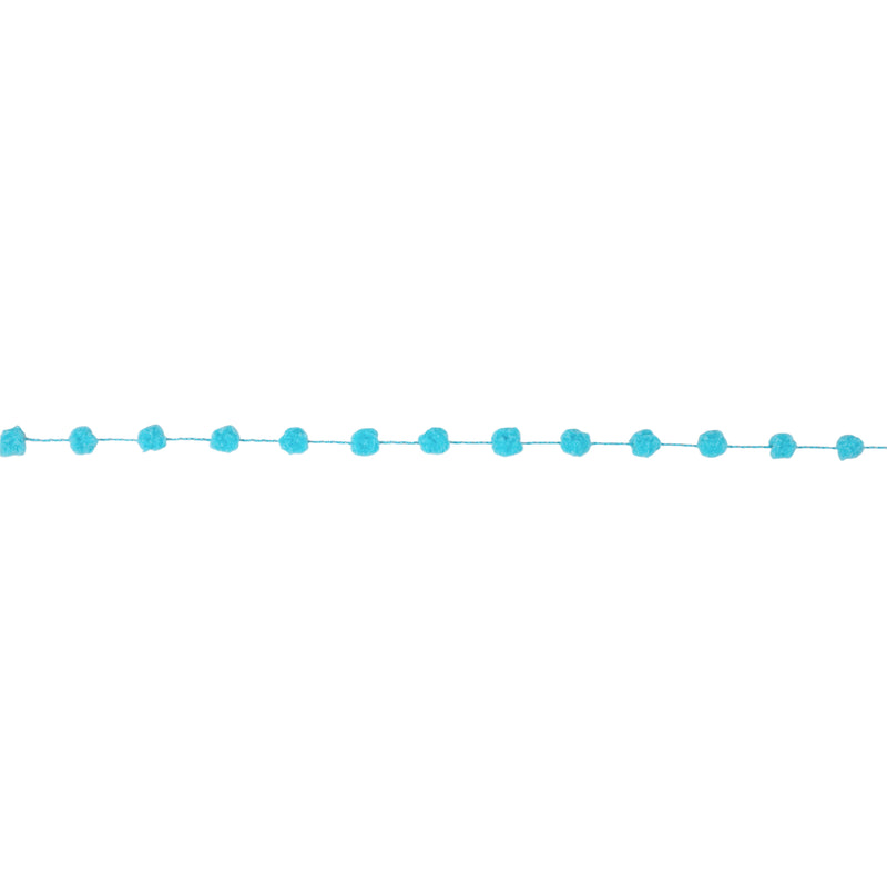 8mm Wired Pom Pom  | Blue | 25 Yard Roll