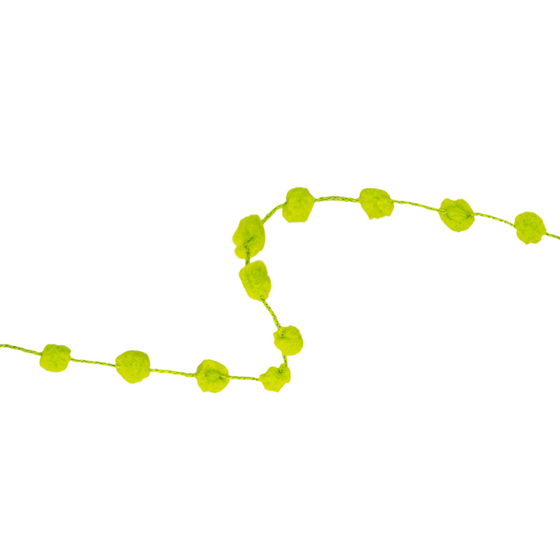 8mm Wired Pom Pom  | Lime | 25 Yard Roll