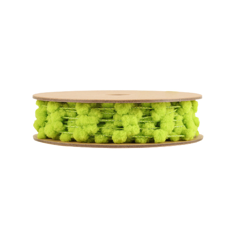 8mm Wired Pom Pom  | Lime | 25 Yard Roll