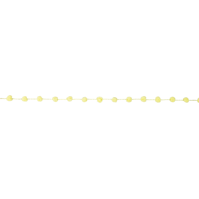 8mm Wired Pom Pom  | Lemon | 25 Yard Roll