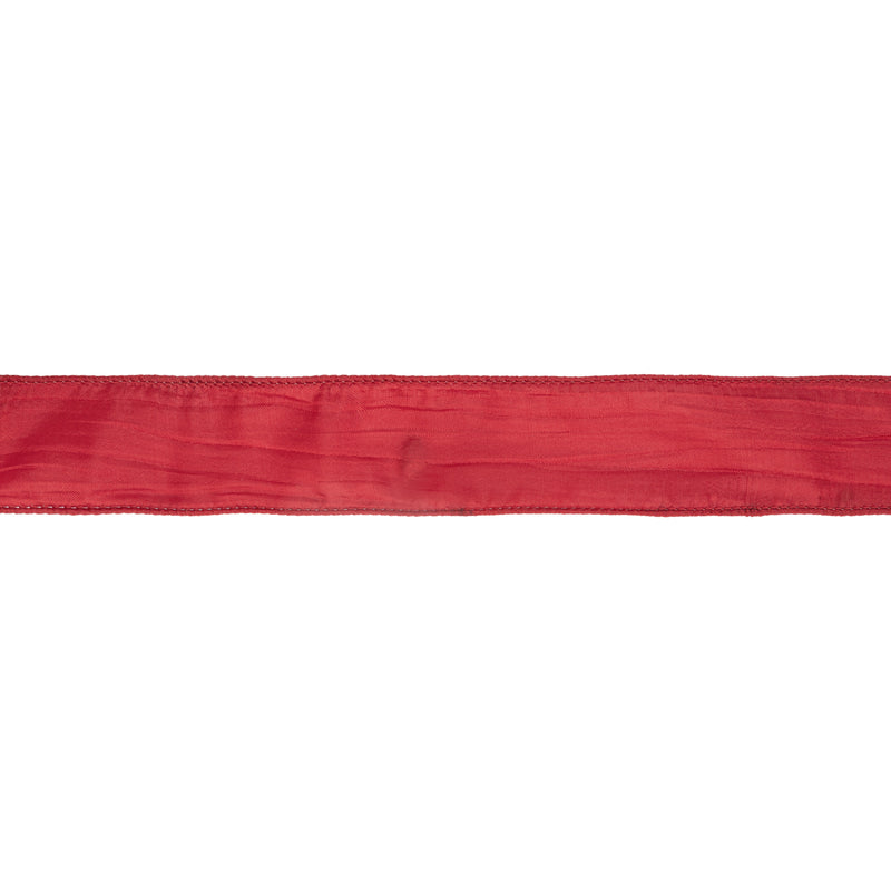 1 1/2" Wired Crinkle Ribbon | Red | 10 Yard Roll