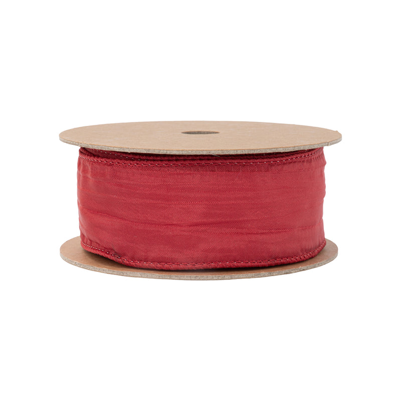 1 1/2" Wired Crinkle Ribbon | Red | 10 Yard Roll