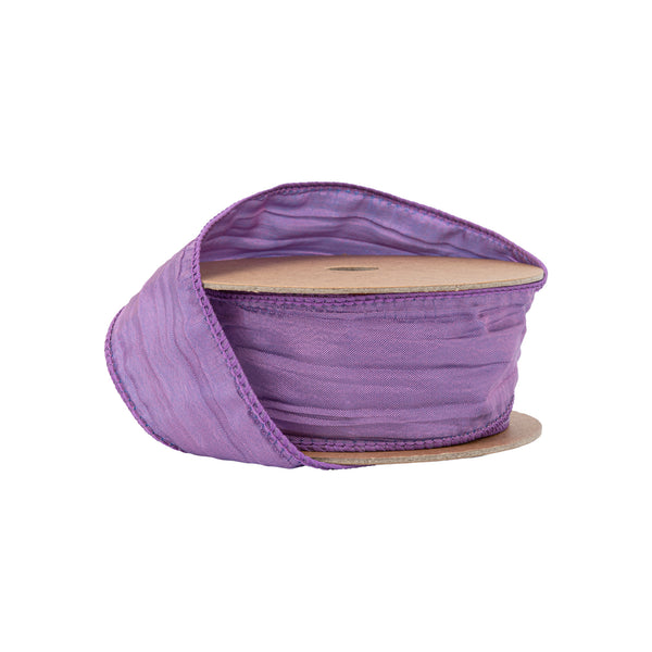 1 1/2" Wired Crinkle Ribbon | Purple | 10 Yard Roll