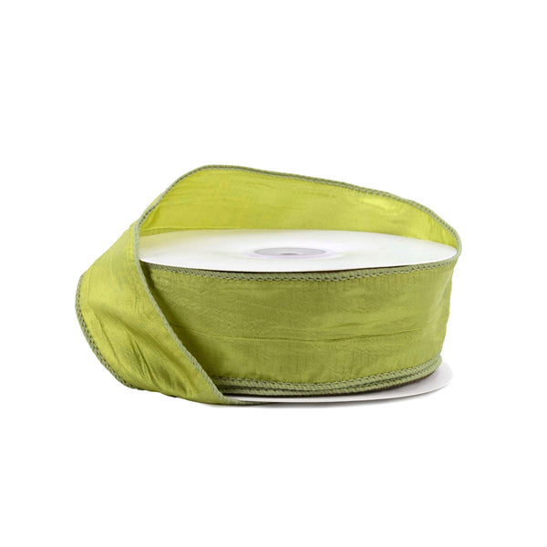1 1/2" Wired Crinkle Ribbon | Moss | 50 Yard Roll