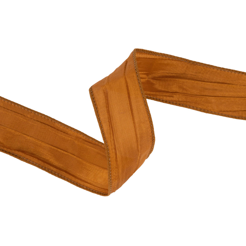1 1/2" Wired Crinkle Ribbon | Rust | 10 Yard Roll