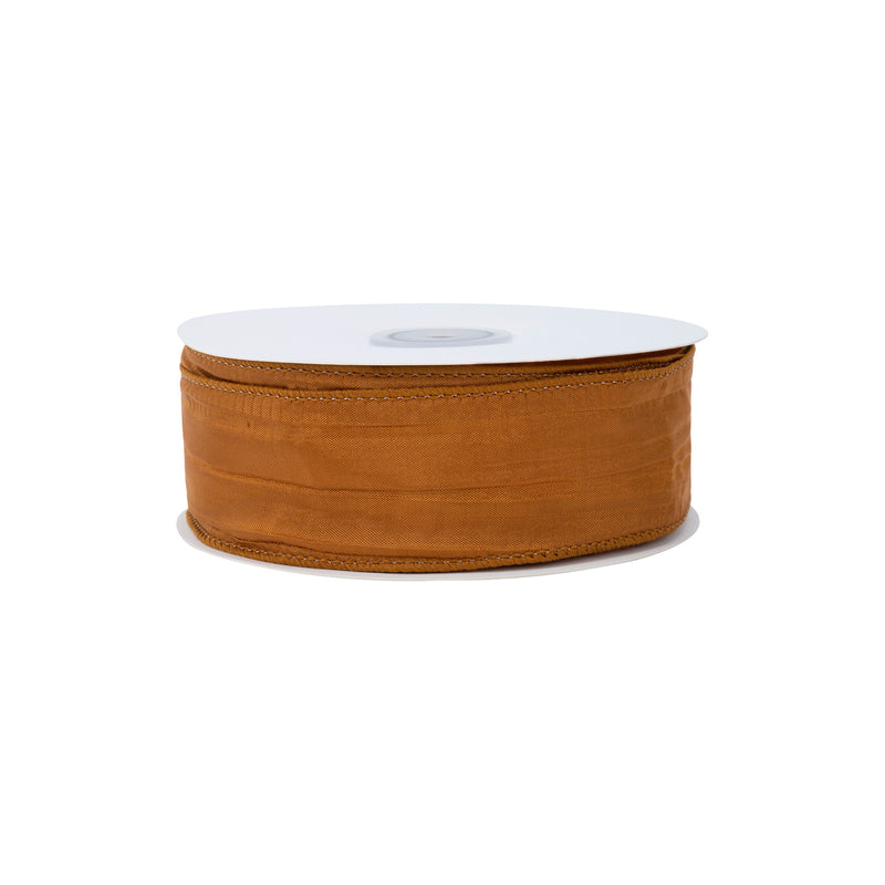 1 1/2" Wired Crinkle Ribbon | Rust | 10 Yard Roll