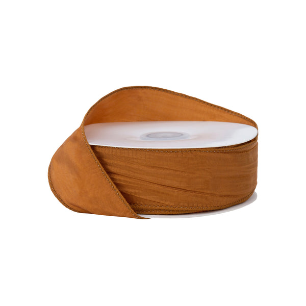 1 1/2" Wired Crinkle Ribbon | Rust | 50 Yard Roll