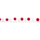 1" Pom Pom Trim | Red and White | 5 Yard Roll
