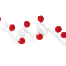 1" Pom Pom Trim | Red and White | 5 Yard Roll