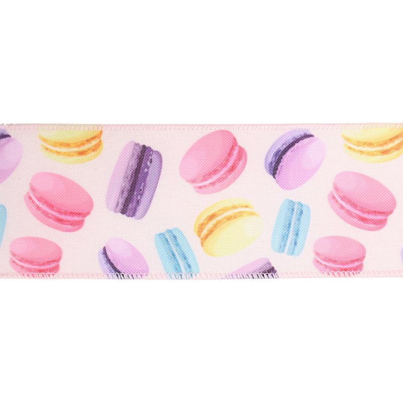2 1/2" Wired Ribbon | Pastel All Over Macaroon | 10 Yard Roll
